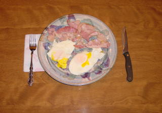 Fried Eggs Breakfast with Fried Pork Fat.